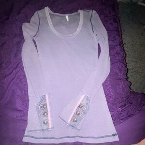 Free People Purple Long Sleeve Top